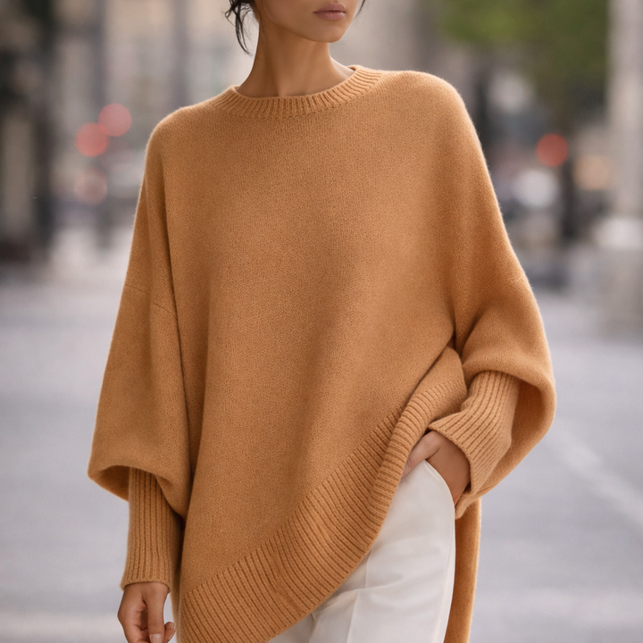 Nova | Women's Cashmere Relaxed Sweater with Ribbed Cuffs