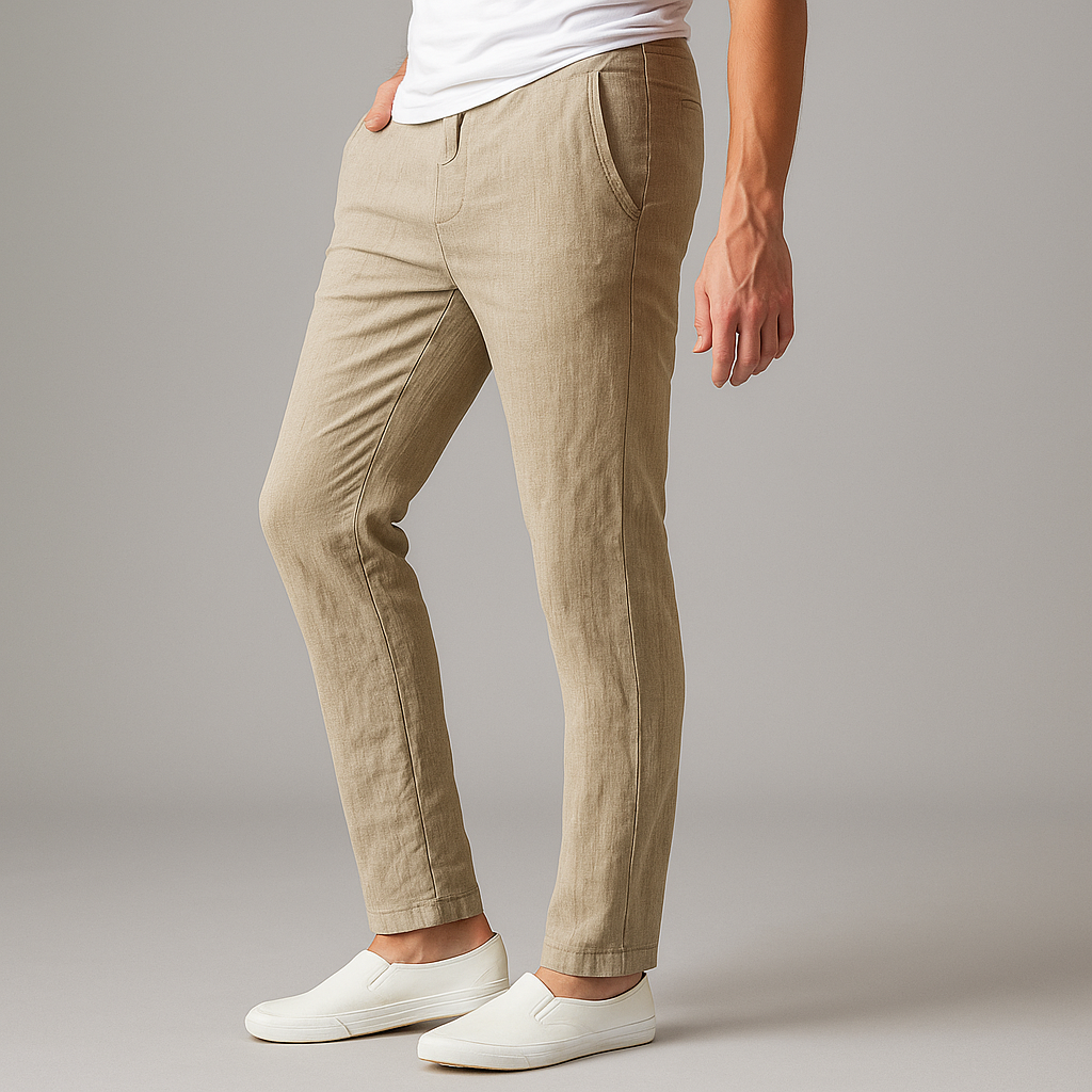 Men's Linen Drawstring Casual Trousers