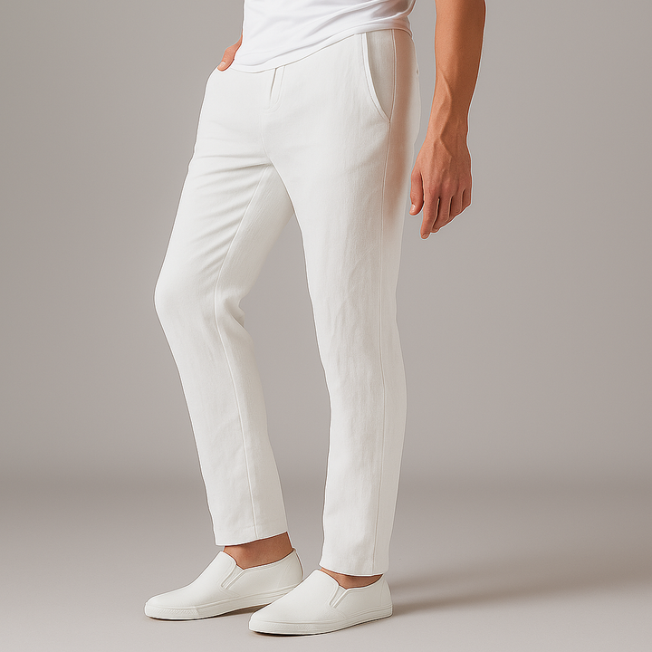 Men's Linen Drawstring Casual Trousers