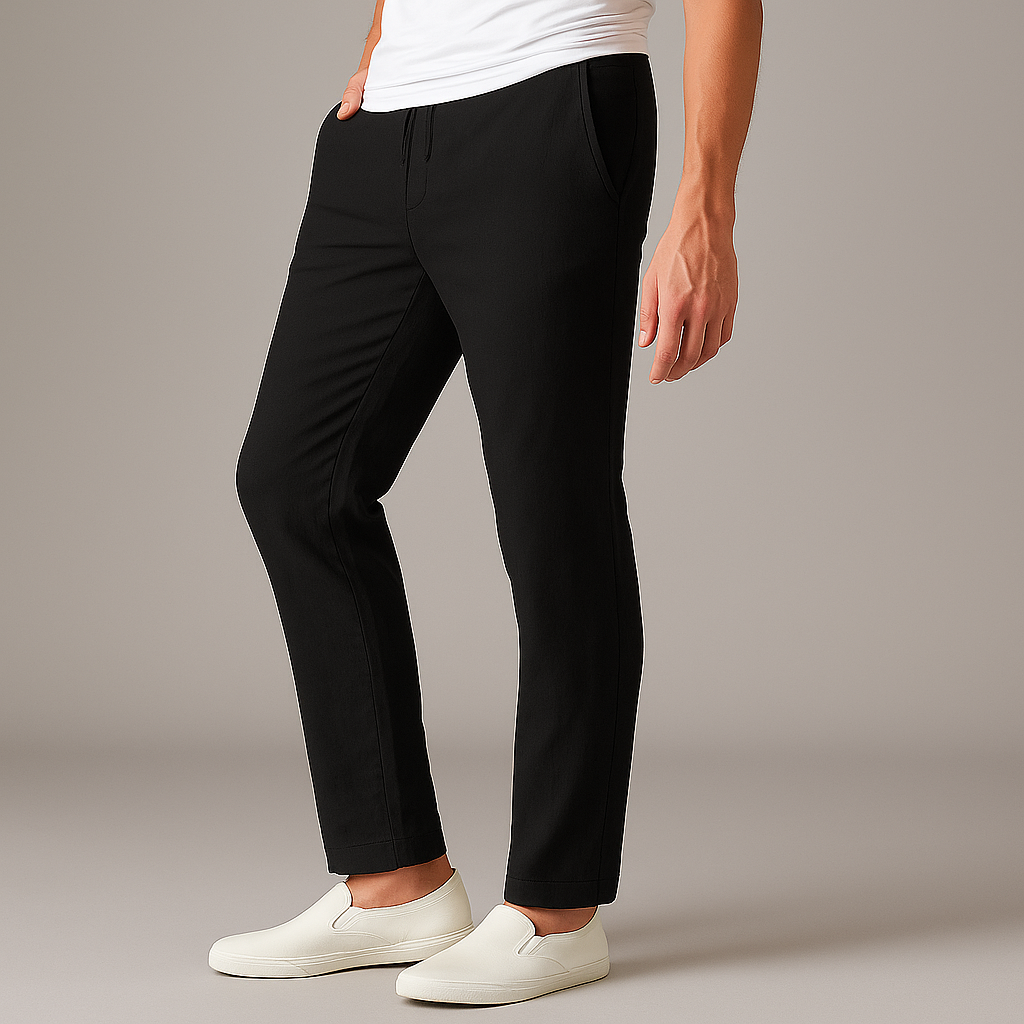 Men's Linen Drawstring Casual Trousers