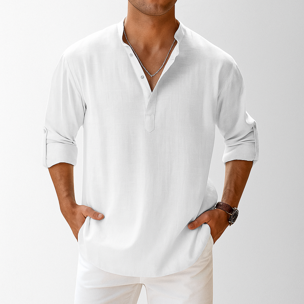 Men's Linen Popover Shirt – Casual Summer Style
