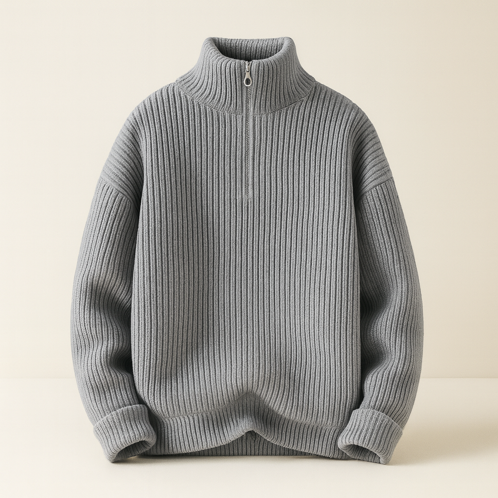 David | Men's Wool Quarter-Zip Sweater