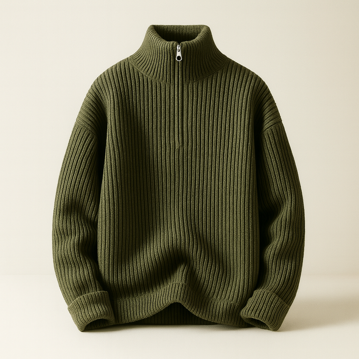 David | Men's Wool Quarter-Zip Sweater