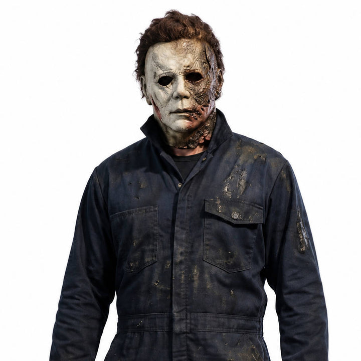 Realistyczna biała lateksowa maska slashera na Halloween na imprezy kostiumowe