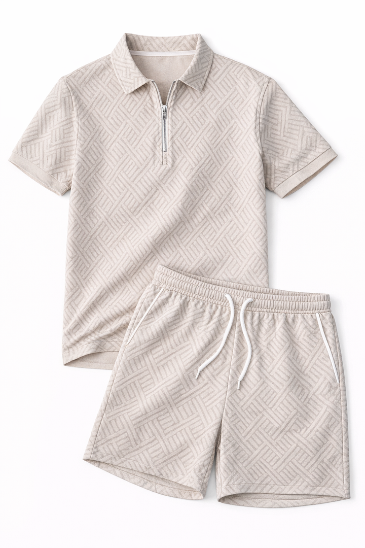 Men's Breathable Summer Set - Polo Shirt and Shorts for Casual Wear-The Yellow Prime