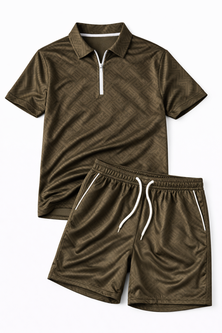 Men's Breathable Summer Set - Polo Shirt and Shorts for Casual Wear-The Yellow Prime