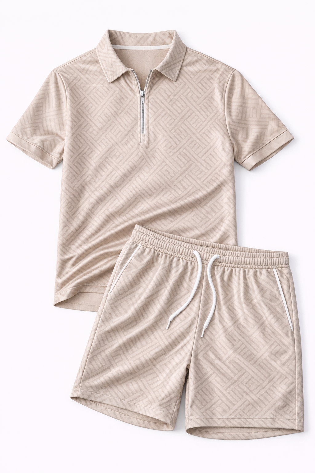 Men's Breathable Summer Set - Polo Shirt and Shorts for Casual Wear-The Yellow Prime