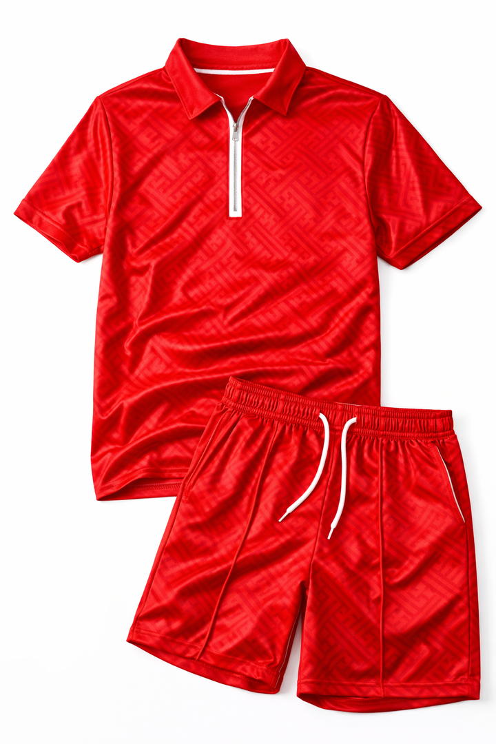 Men's Breathable Summer Set - Polo Shirt and Shorts for Casual Wear-The Yellow Prime