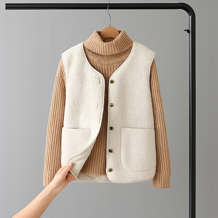 Gae | Women's Soft Sleeveless Cardigan-The Yellow Prime