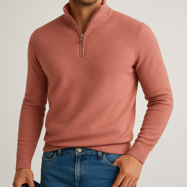 Andrew | Men's Cashmere Blend Quarter-Zip Sweater