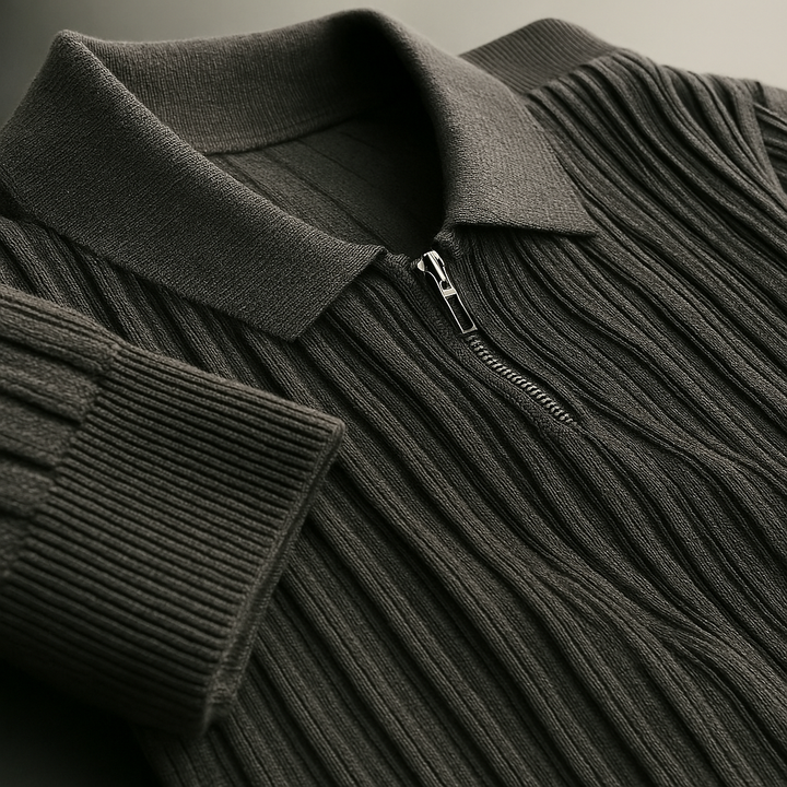 Mason | Men's Cotton Ribbed Quarter-Zip Sweater