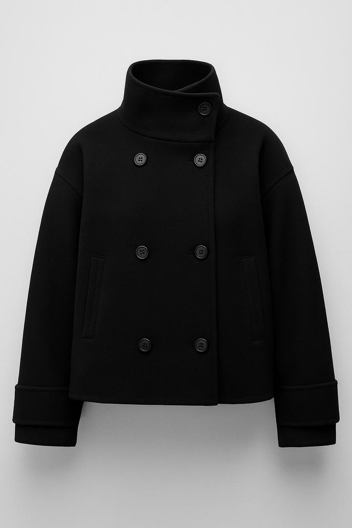 Women's Double Breasted Short Coat for Stylish Winter Wear
