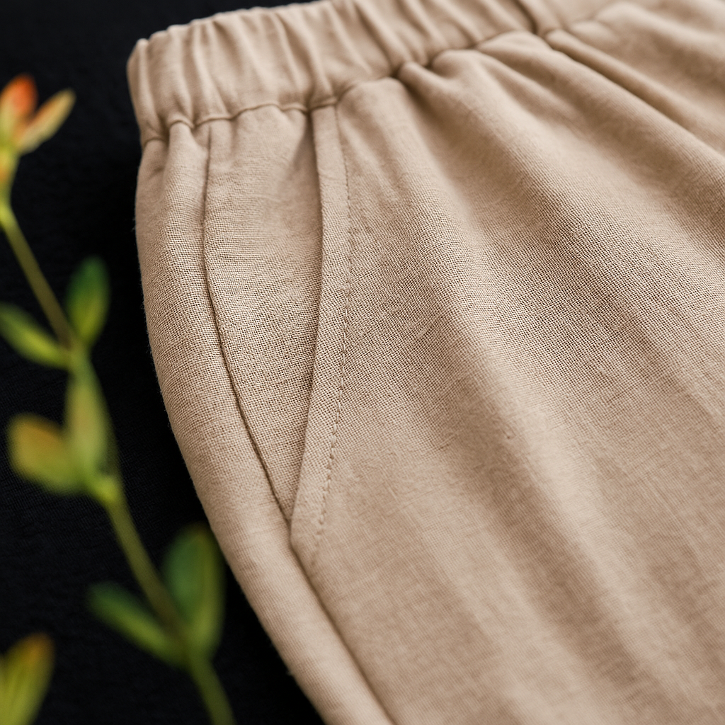 Women's Linen Drawstring Casual Trousers