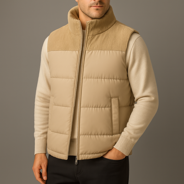 Men's Quilted Puffer Vest Jacket for Warmth and Style