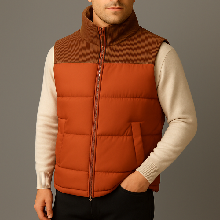 Men's Quilted Puffer Vest Jacket for Warmth and Style