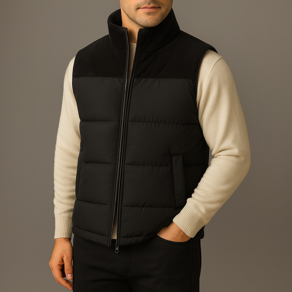 Men's Quilted Puffer Vest Jacket for Warmth and Style