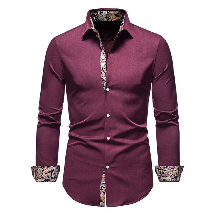 Christopher | Men's Dress Shirt with Floral Cuff Design-The Yellow Prime