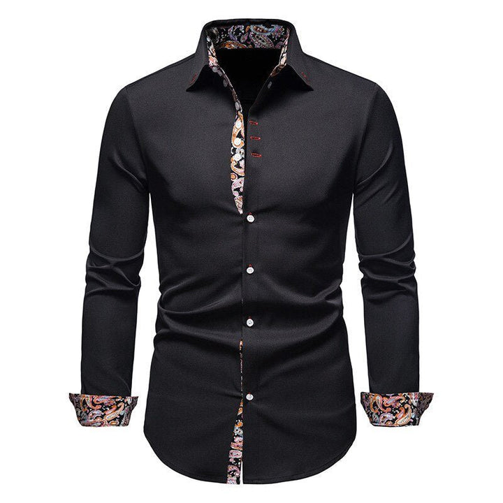 Christopher | Men's Dress Shirt with Floral Cuff Design-The Yellow Prime