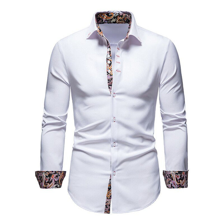 Christopher | Men's Dress Shirt with Floral Cuff Design-The Yellow Prime