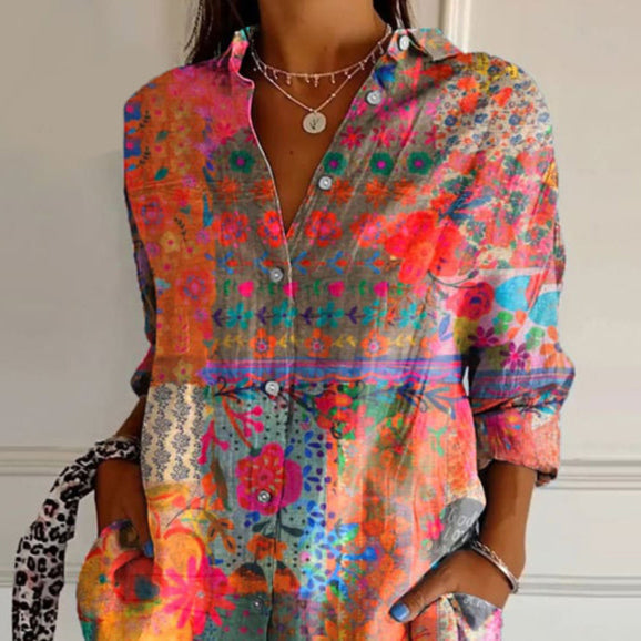 Ciara | Women's Lightweight Floral Blouse-The Yellow Prime