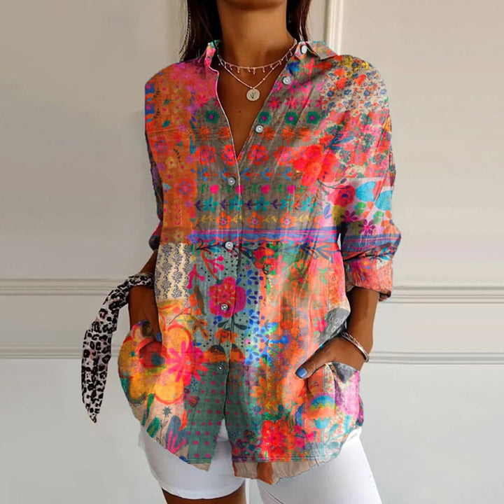 Ciara | Women's Lightweight Floral Blouse-The Yellow Prime