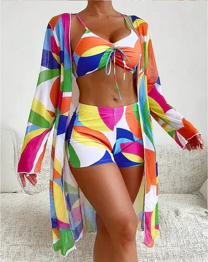 Clara | Women's Trendy Three-Piece Swimsuit for Summer Fun-The Yellow Prime