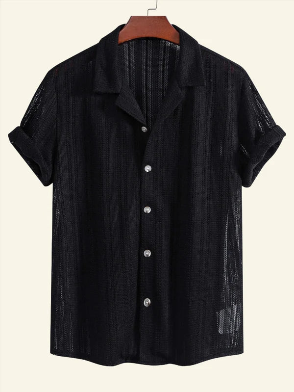 Kevin | Men’s Casual Lightweight Striped Button-Down Shirt-The Yellow Prime