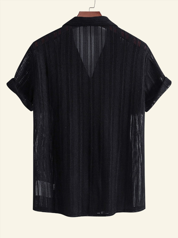 Kevin | Men’s Casual Lightweight Striped Button-Down Shirt-The Yellow Prime