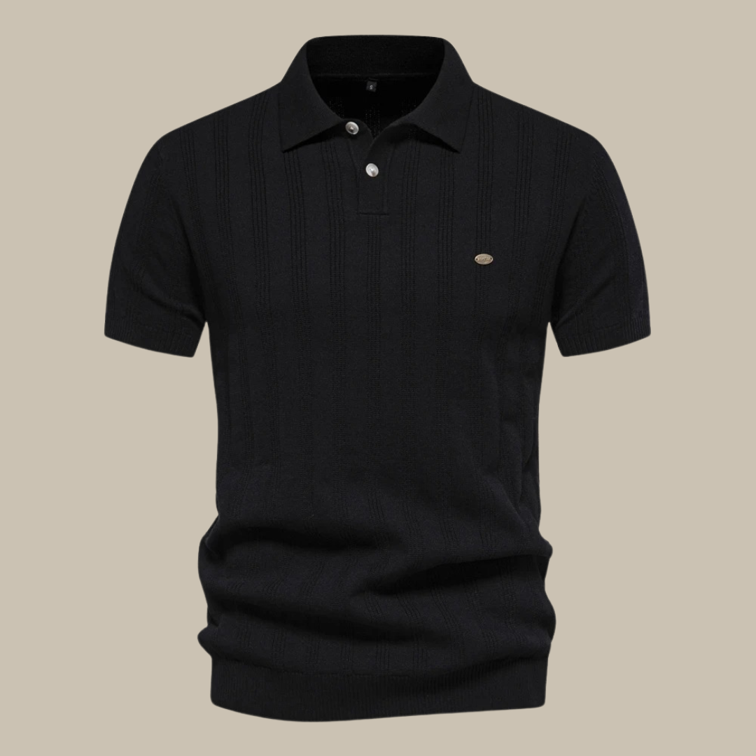John | Men's Breathable Knit Short Sleeve Polo Shirt-The Yellow Prime