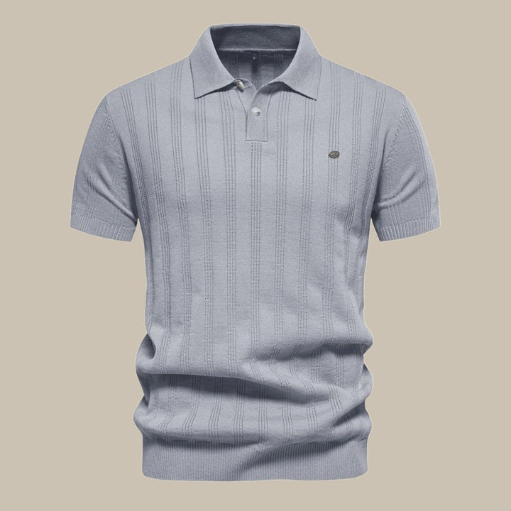 John | Men's Breathable Knit Short Sleeve Polo Shirt-The Yellow Prime