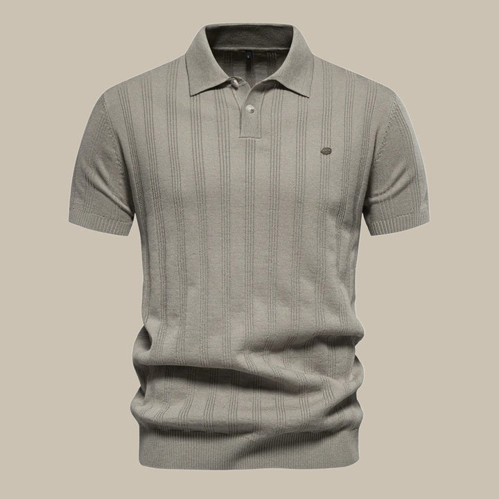 John | Men's Breathable Knit Short Sleeve Polo Shirt-The Yellow Prime
