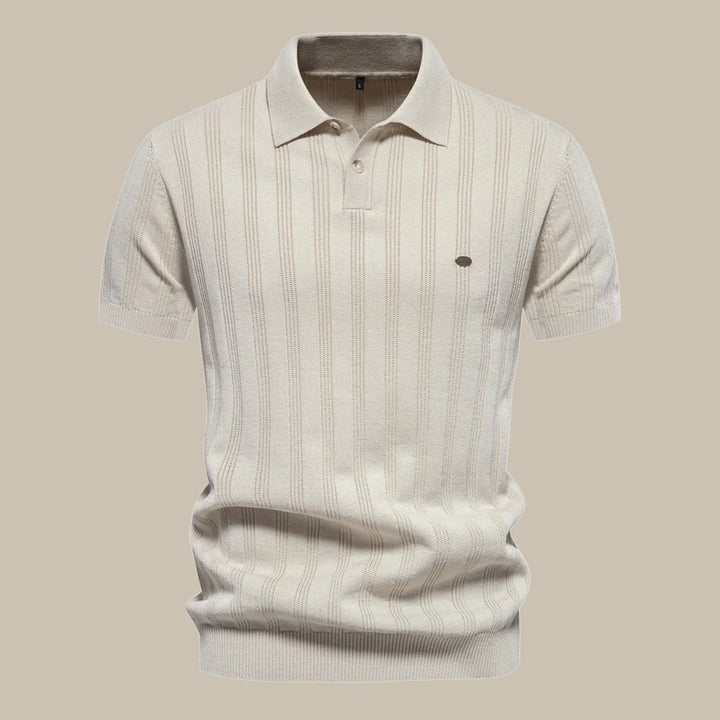 John | Men's Breathable Knit Short Sleeve Polo Shirt-The Yellow Prime