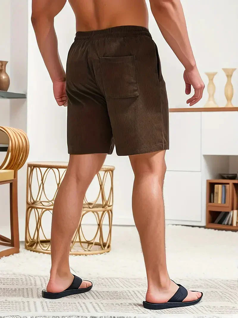 Clovis | Men's Casual Corduroy Summer Shorts-The Yellow Prime