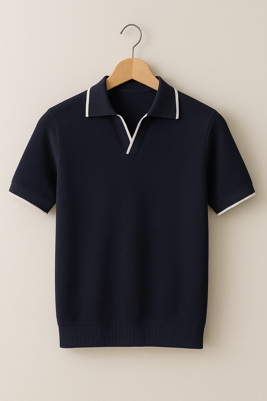 Colin | Men's Short Sleeve Knit Polo Shirt-The Yellow Prime