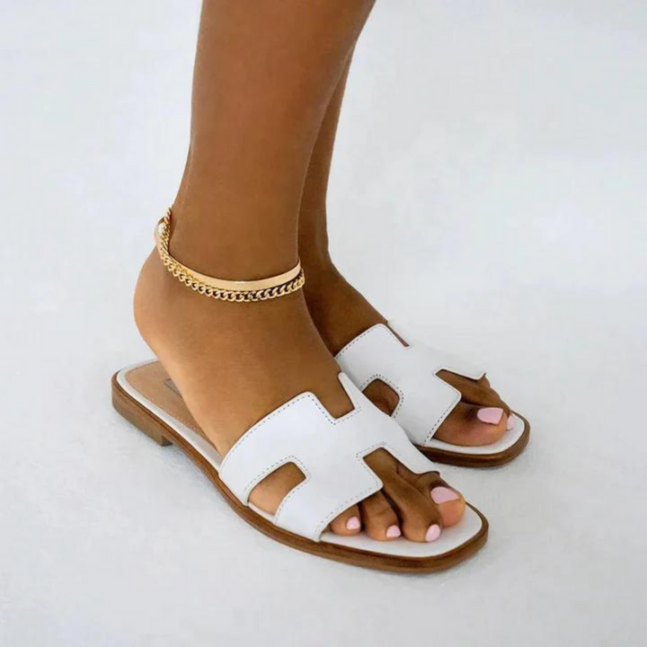 Comfort 'H' Design Sandals With Modern Design For Everyday White
