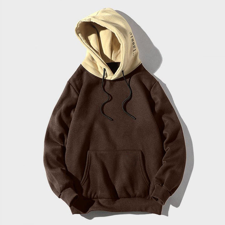 Comfortable Men's Pullover Hoodie with Contrast Hood - Casual Wear-The Yellow Prime