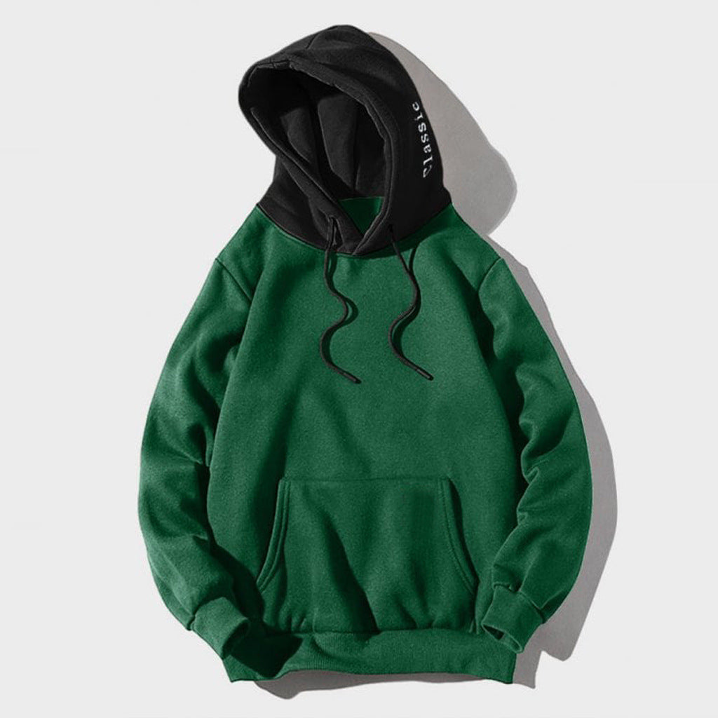 Comfortable Men's Pullover Hoodie with Contrast Hood - Casual Wear-The Yellow Prime