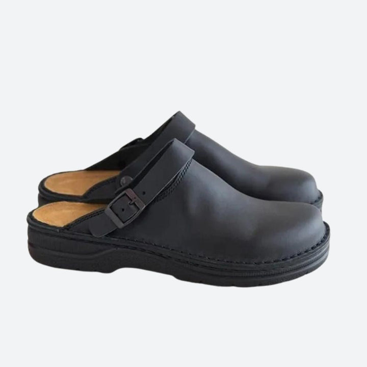 Comfortable Orthopedic Leather Slippers for Men - Stylish Design-The Yellow Prime