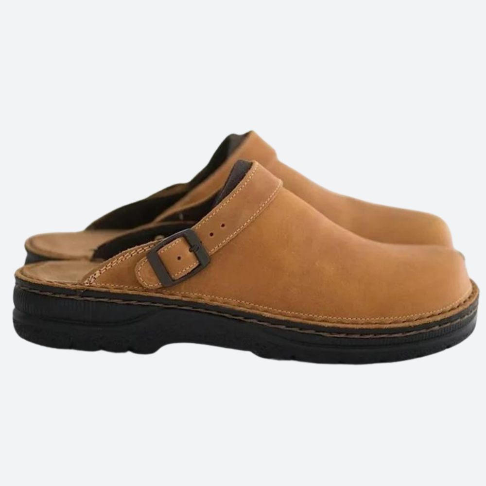 Comfortable Orthopedic Leather Slippers for Men - Stylish Design-The Yellow Prime