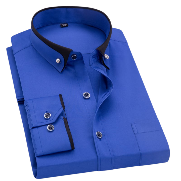Men's Contrast Collar Dress Shirt-The Yellow Prime