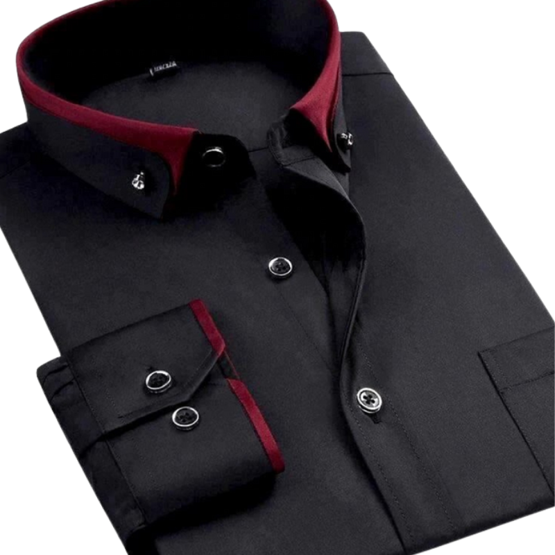 Men's Contrast Collar Dress Shirt-The Yellow Prime