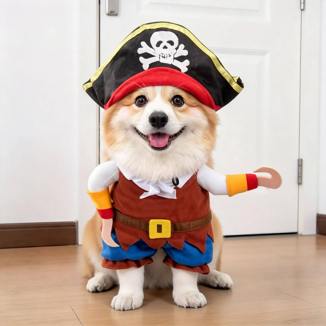 Costume da cane inquietante di Halloween con braccia imbottite per dolcetto o scherzetto