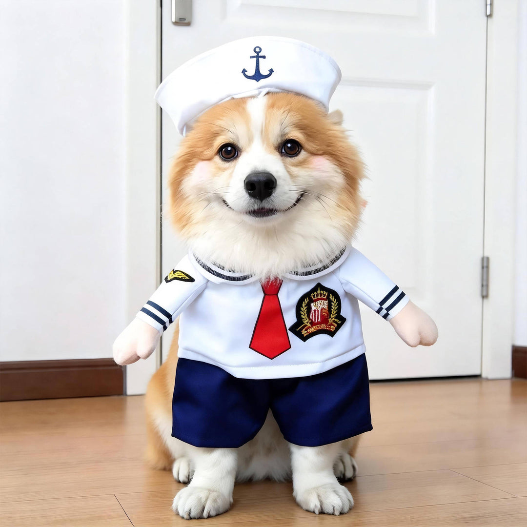Costume da cane inquietante di Halloween con braccia imbottite per dolcetto o scherzetto