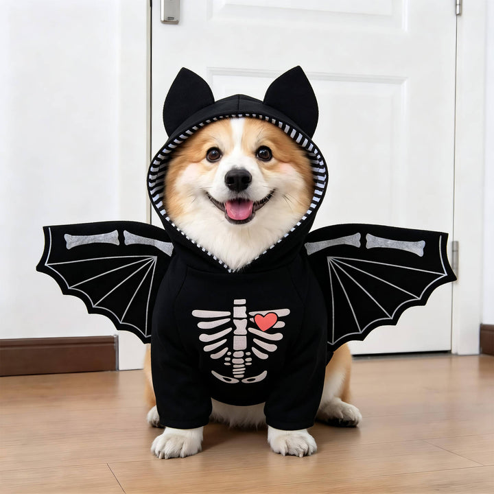 Costume da cane inquietante di Halloween con braccia imbottite per dolcetto o scherzetto