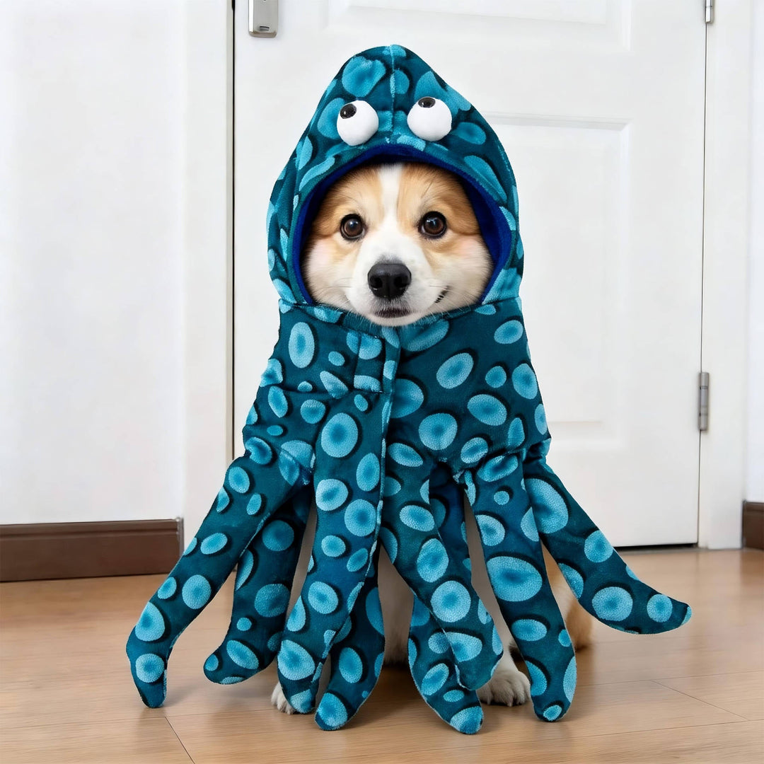 Costume da cane inquietante di Halloween con braccia imbottite per dolcetto o scherzetto