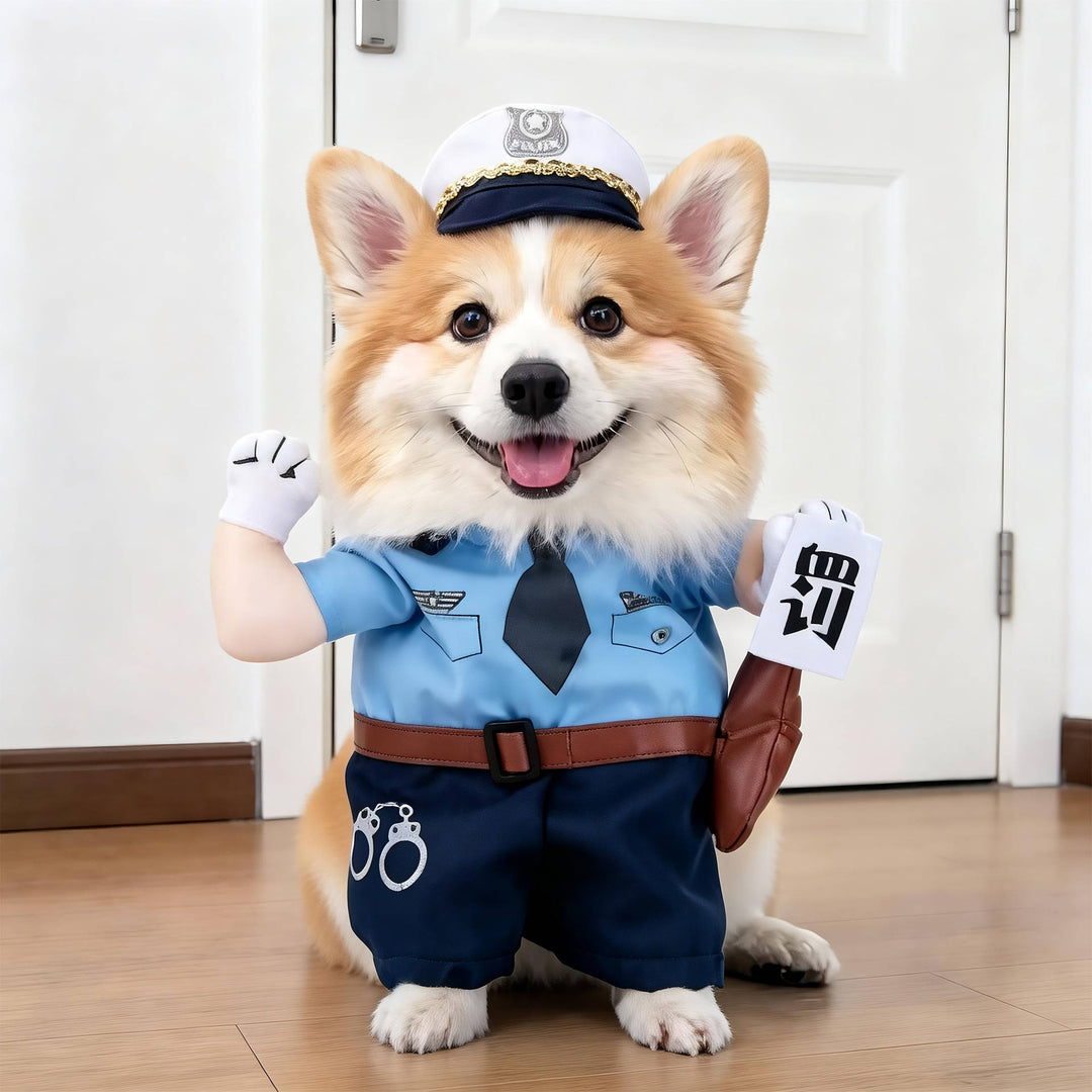 Costume da cane inquietante di Halloween con braccia imbottite per dolcetto o scherzetto