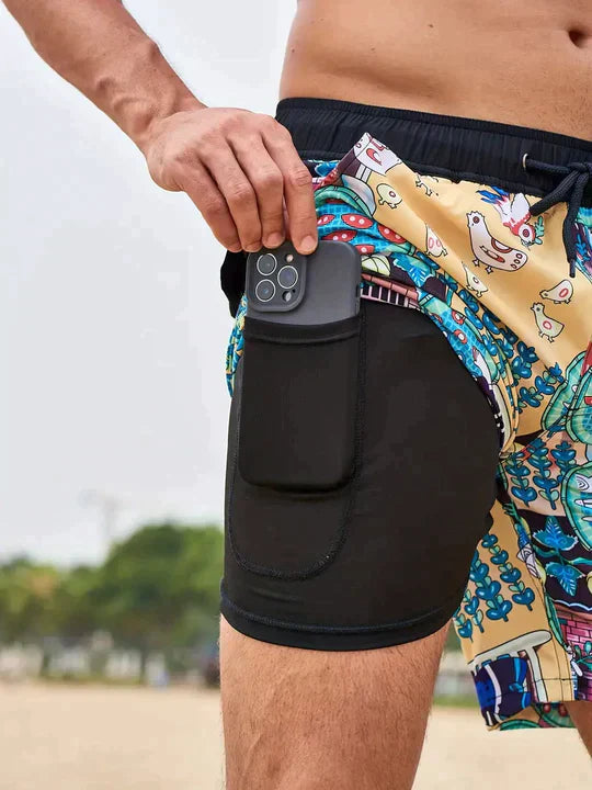 Cristian | Men's Casual Summer Swim Shorts-The Yellow Prime