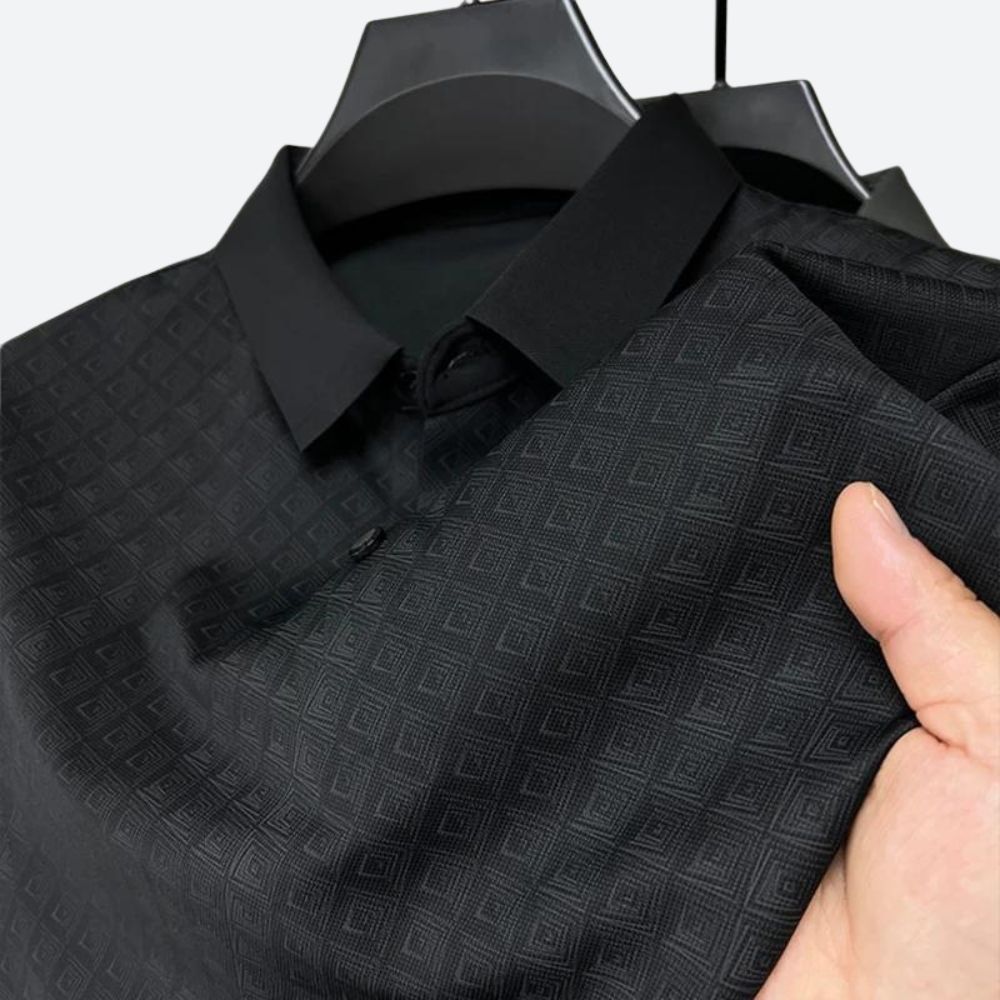 Darlan | Men's Stylish Patterned Silk Polo Shirt-The Yellow Prime