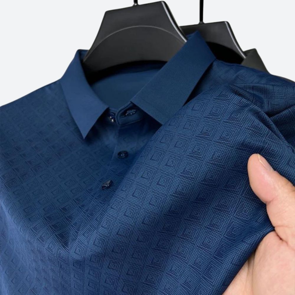 Darlan | Men's Stylish Patterned Silk Polo Shirt-The Yellow Prime