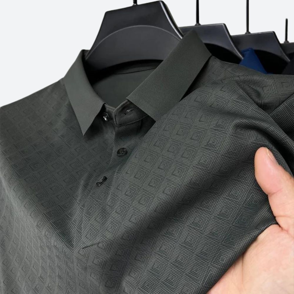 Darlan | Men's Stylish Patterned Silk Polo Shirt-The Yellow Prime